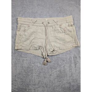 Rewind Linen Shorts Womens Size 9 32 Beige Athleisure Lounge Beachy Summer